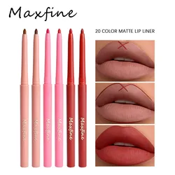 Maxfine Professional 20color Lipliner 매트 벨벳 텍스처 모이스춰 라이징 방수성 오래 지속되는 홀드 메이크업 Lipliner를 적용하기 쉽습니다.