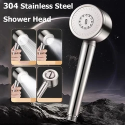 304 Stainless Steel High Pressure Shower Head 3 Modes Adjustable  Large Flow Sprayer Anti-Fall Shower Faucet Bathroom Accessorie
