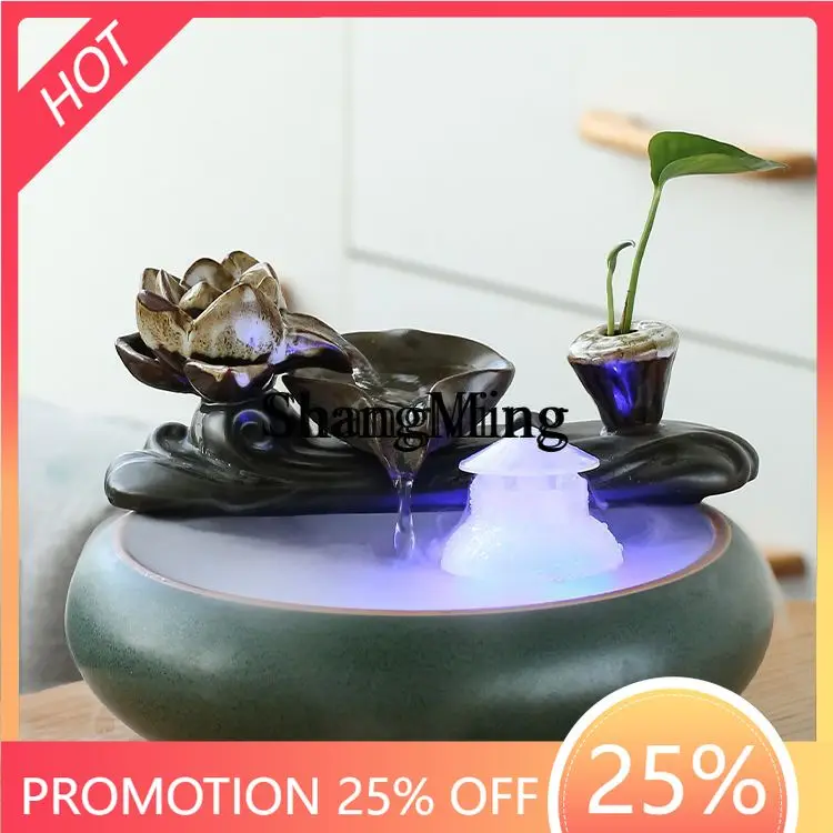 

FG Chinese style lucky water ornament ceramic small desktop living room tea table office decoration
