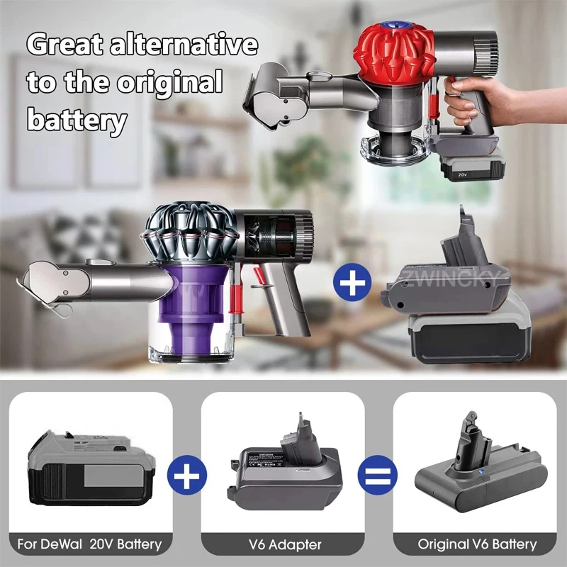 Batteriekonverter-Adapter für Makita/Dewal/Milwaukee/Bosch/Ryobi 18V Li-Ionen-Akku für Dyson V6 V7 V8 Animal Staubsauger – Detail 4