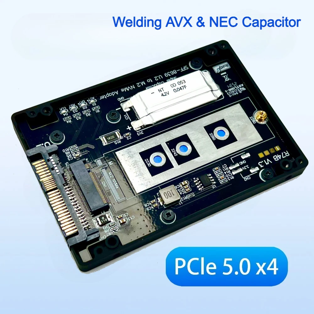 

ADT-Link PCIe 5.0 X4 M.2 NVMe to U.2 U.3 SSD SFF8639 Адаптер Жесткий диск с ЧПУ Коробка 2230/2242/2260/2280 SSD m2 ddr4 128 Гбит/с GEN5 GEN4