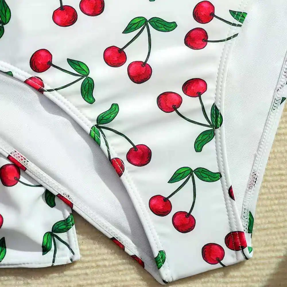 2026 Strappy Girls Swimsuit 3 Pieces Bikinis Cherry Kids Swimwear Female Children's Bathers Bathing Swimming Swim Suit 8-14Y view 6