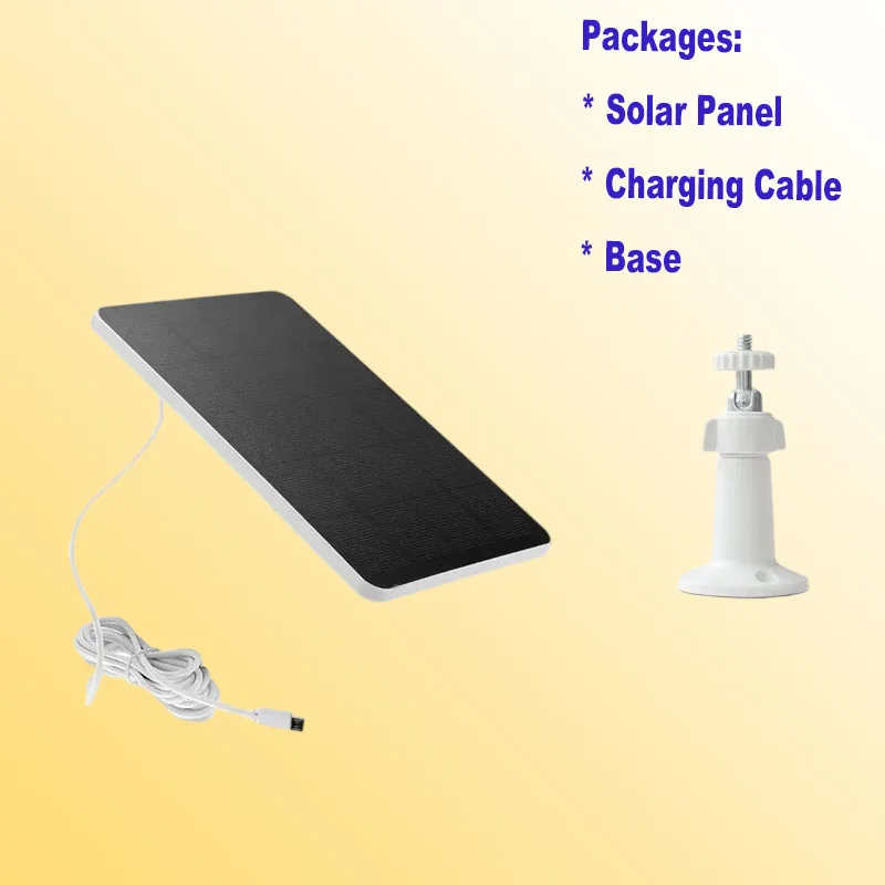 

USB Type C Solar PanelOutdoor Waterproof Low Consumption Security Surveillance Doorbell Camera 3W 6V Surveillance Camera Solar