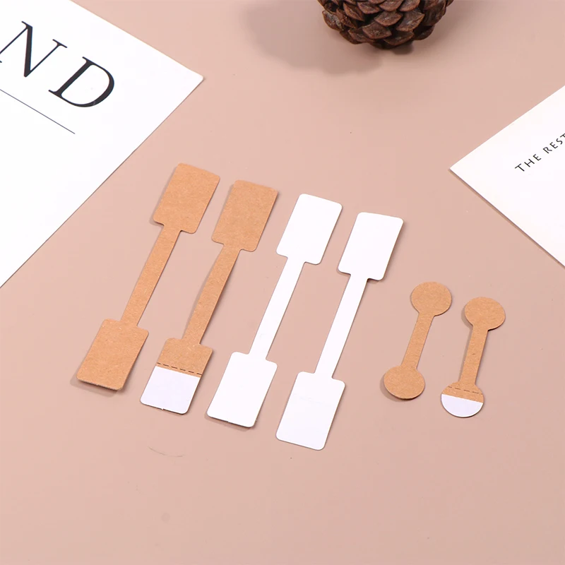 100Pcs RingLabel Sticker Jewelry Price Tag Kraft Paper Self-adhesive Price Tag For Necklace Earring Bracelet Price Square Labels