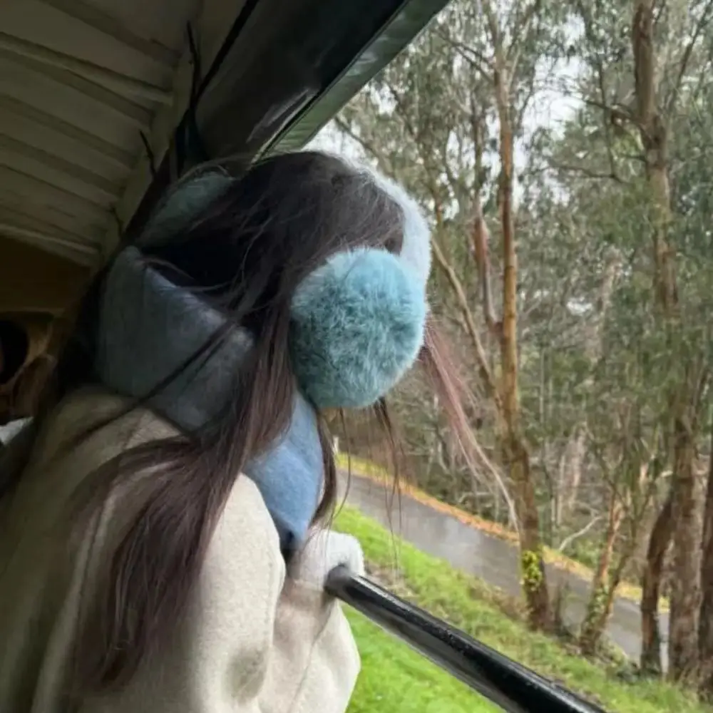 Moda céu azul macio earmuff popular homem mulher orelha muff de alta qualidade imitação pele coelho tímpano inverno acessórios natal