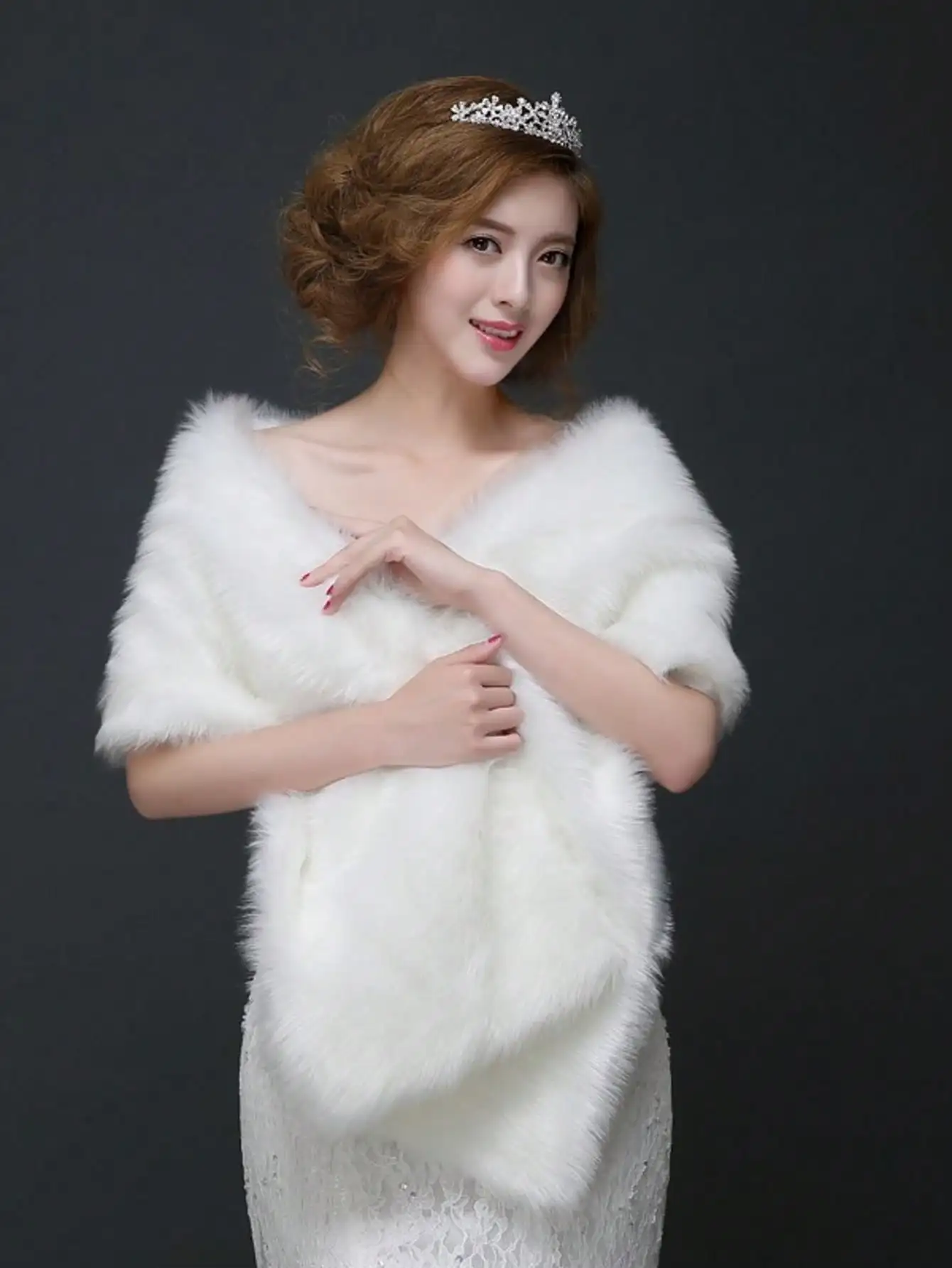 Brautkleid-Plüschschal, Warmer Herbst- und Winter-Brautschal, Weicher und Bequemer Mantelschal