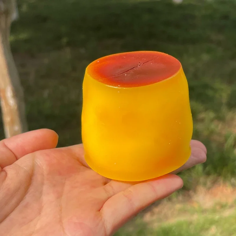 W1Crunchy Caramel Pudding Stress Ball Fidget Toy Crispy Peanut Squeeze Ball Round Blocks Filled ASMR Anti Stress Toys for Adults