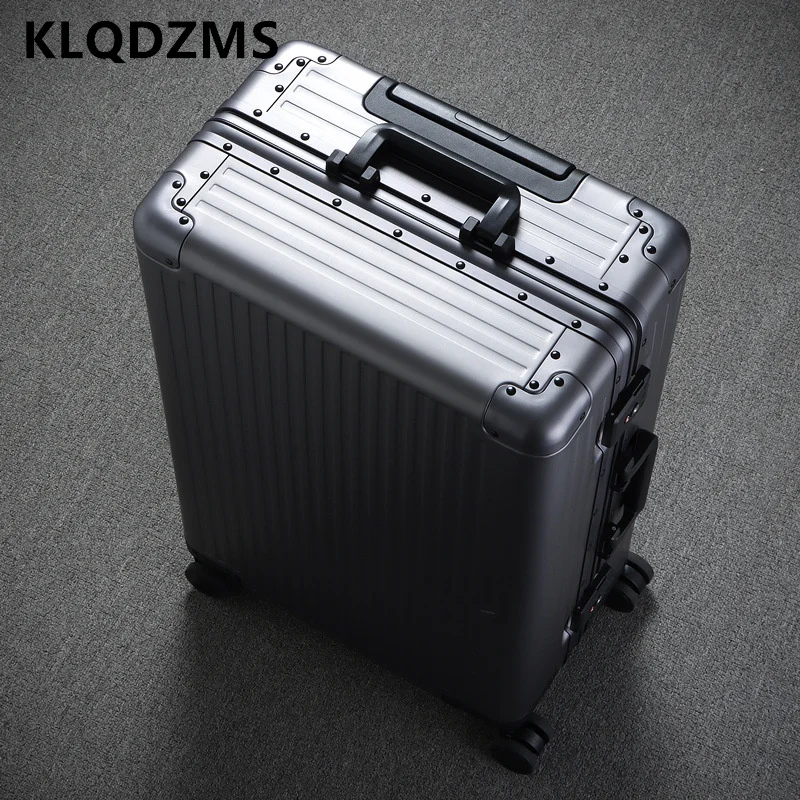 KLQDZMS 20\'\'24 Inch Luggage New All Aluminum Magnesium Alloy Trolley Case Universal Aluminum Frame Boarding Box Rolling Suitcase