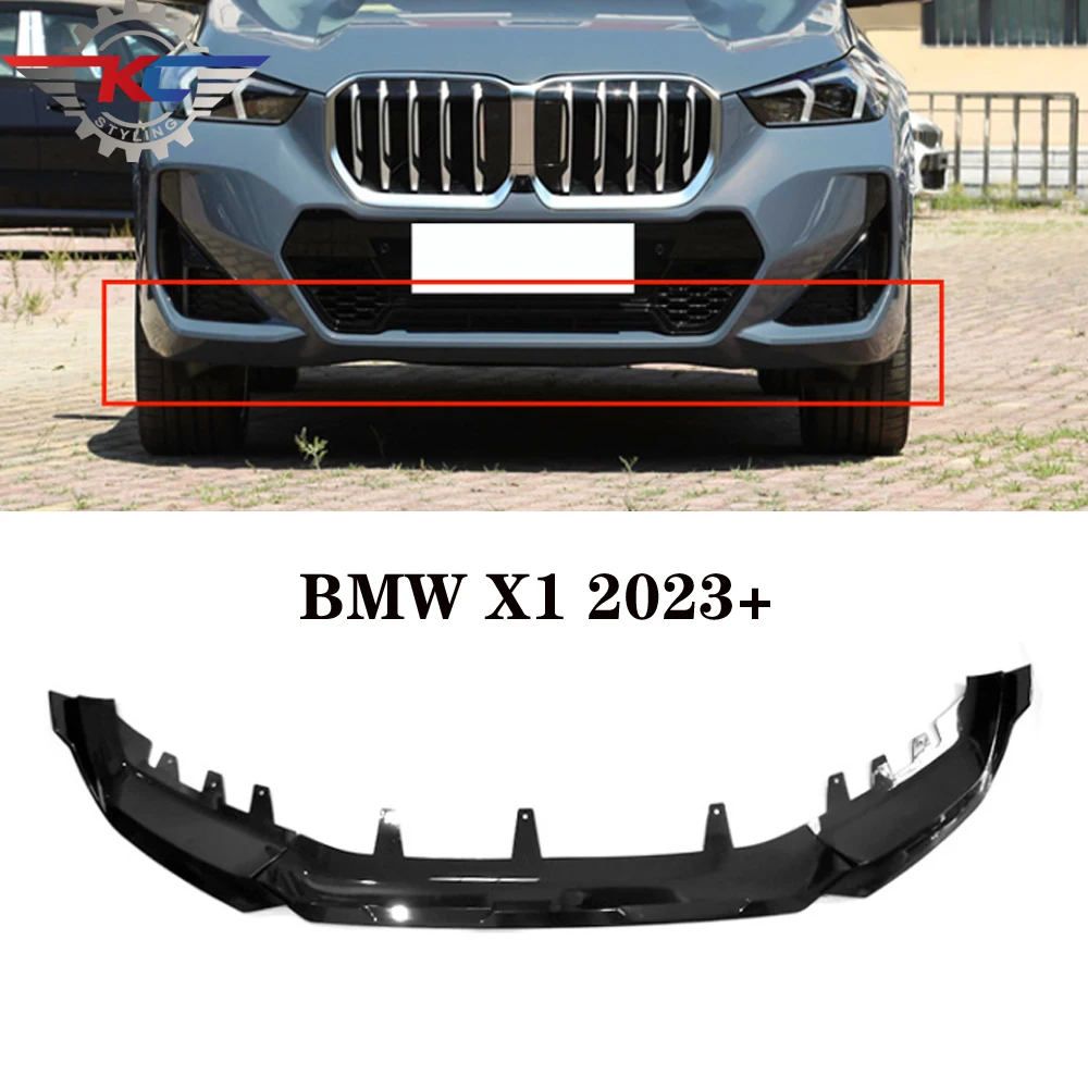 

For Mercedes NEW X1 2023-IN Front Bumper Lip Splitter ABS Glossy Black Carbon Print Set