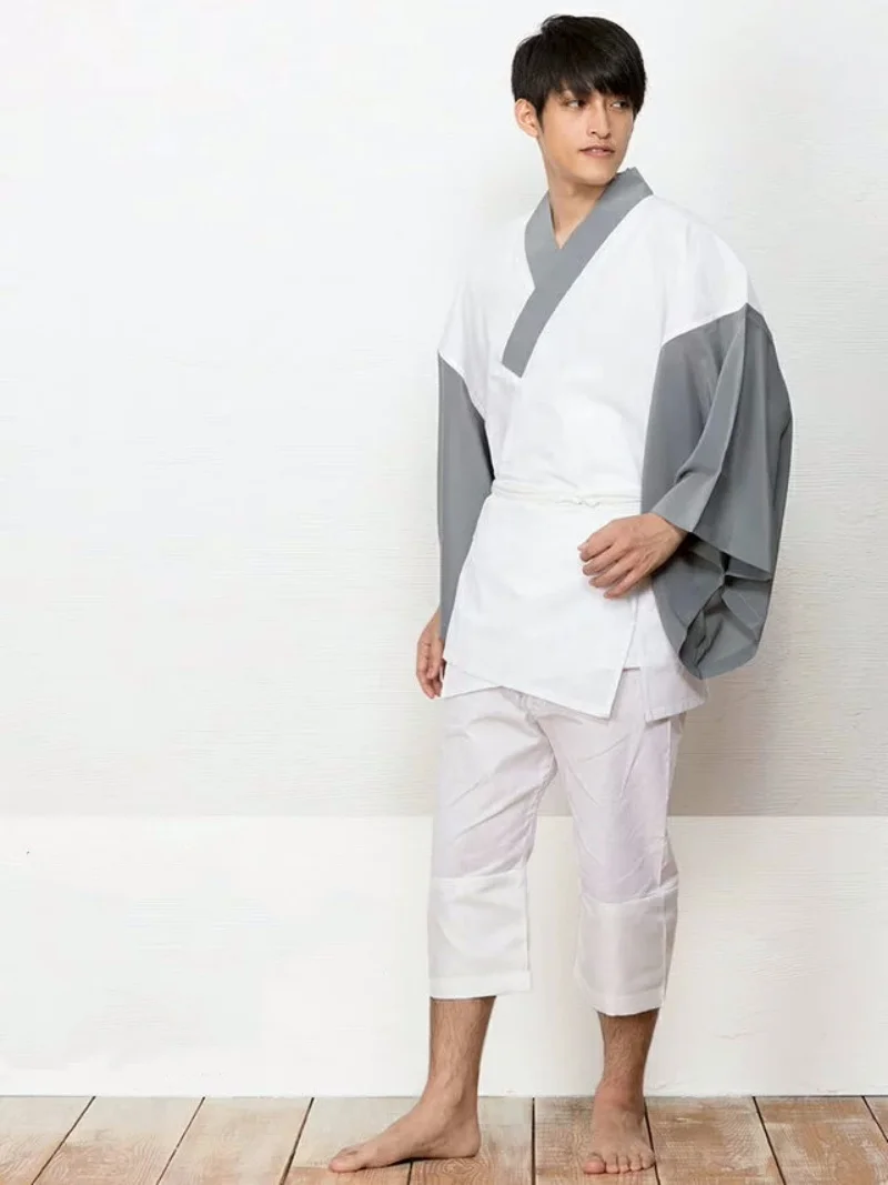 Men\'s Japanese Traditional Kimono Inside Wear Mens Juban Cotton Home Wear Kimono Accessories