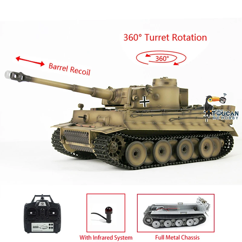 Zabawki Heng Long 1/16 3818 Tiger 1 pełny metalowa obudowa plastikowy kadłub RTR zbiornik RC gotowy do jazdy sterowanie radiowe samochody TH15883