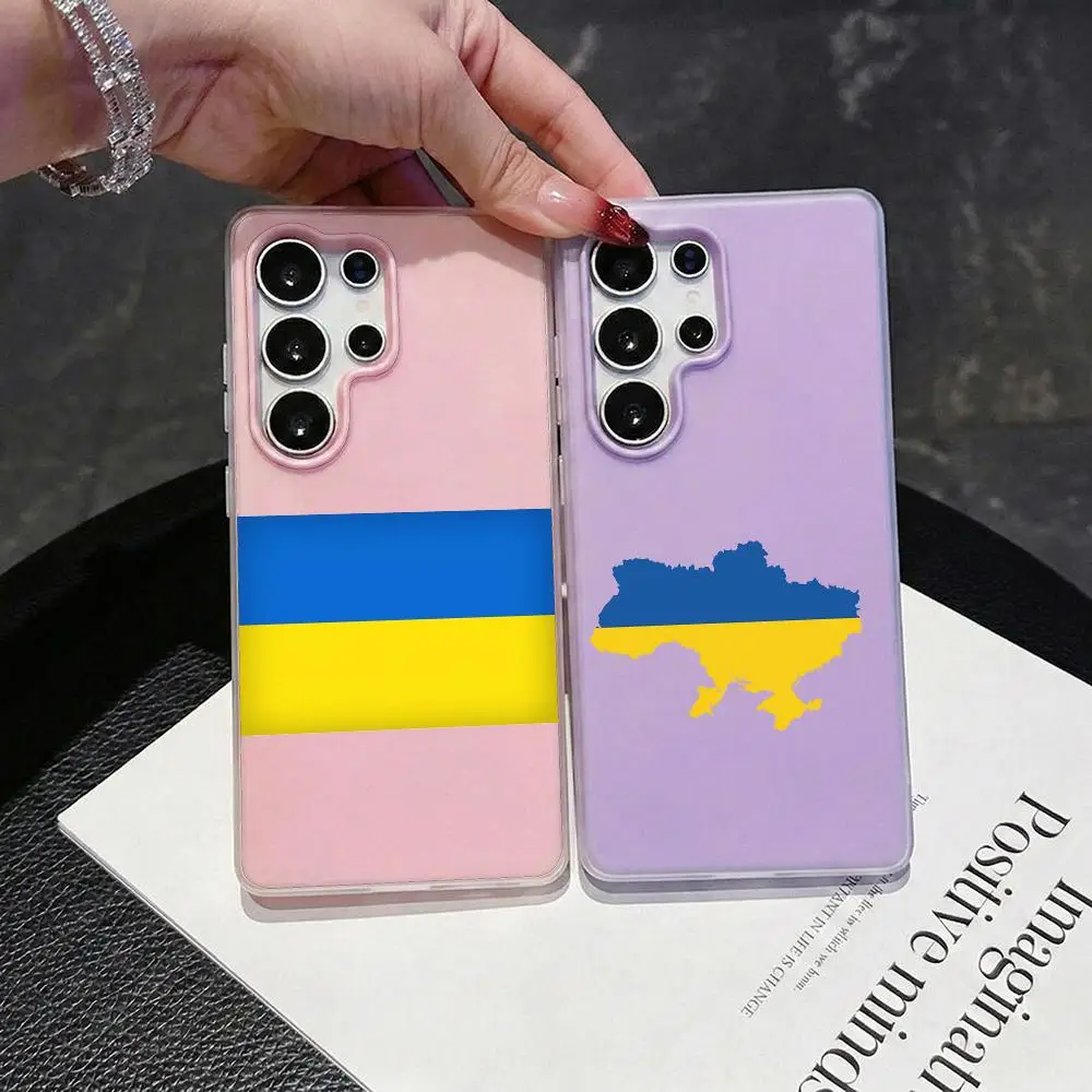Flag of Ukraine Phone Case 2-in-1 Detachable Clear Case for Samsung S26-S22 Multi-Color Card Holder Soft TPU