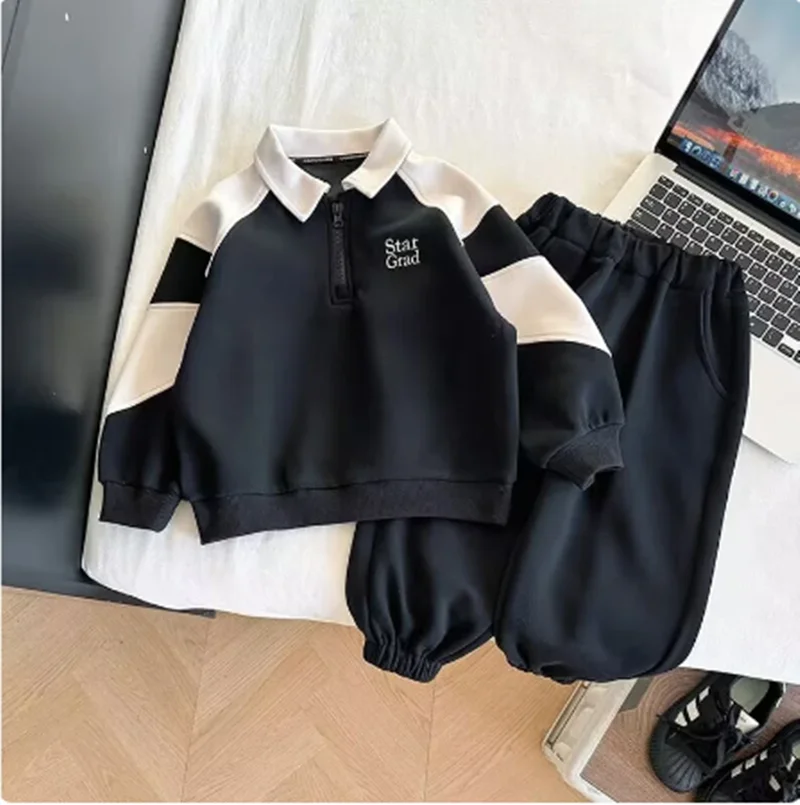 

New Spring Autumn Tracksuit Suit Child Baby Boy Clothing Set Coats + Pants 2Pcs For Kids Children Sets 2024 Kids Outfits