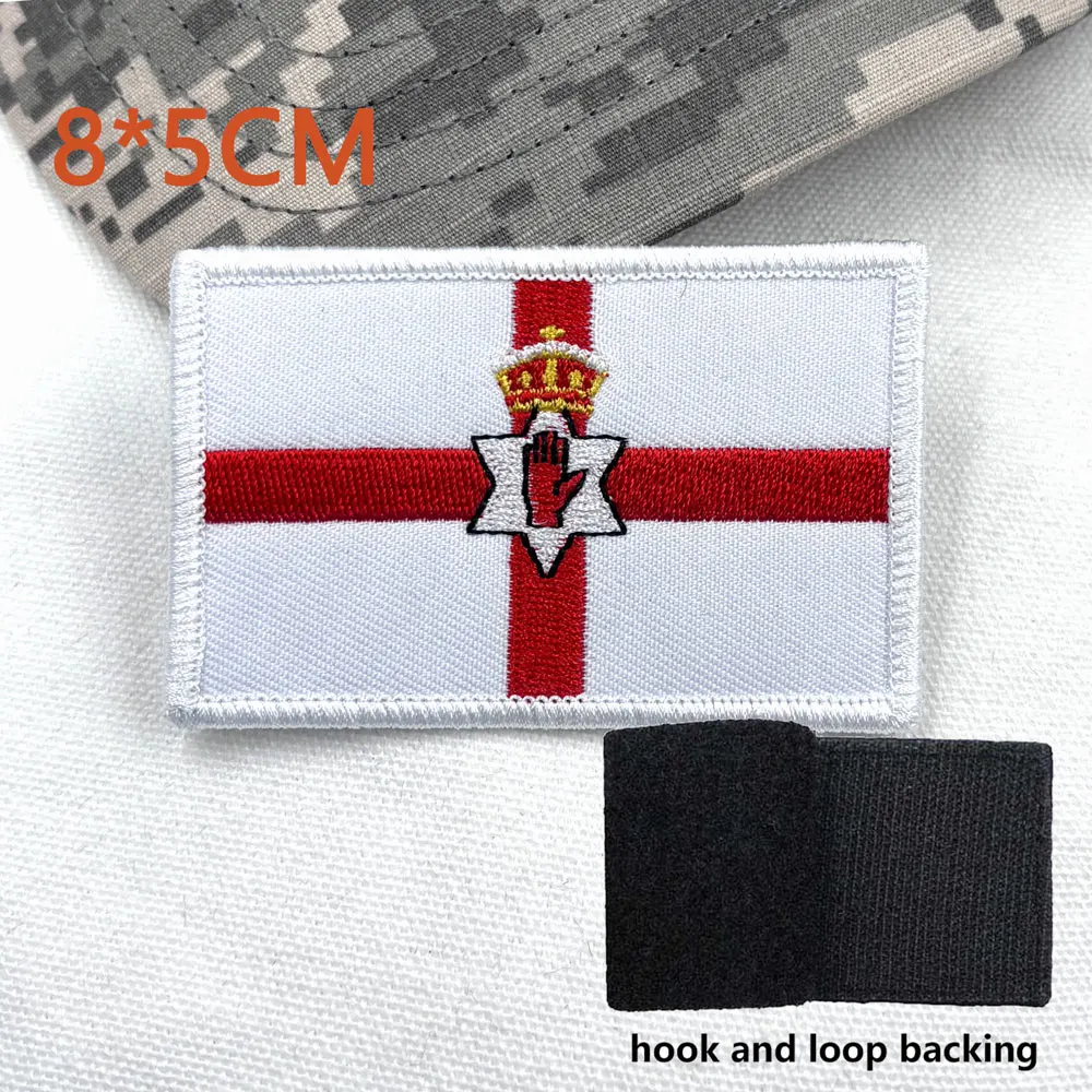 أيرلندا أولستر راية مطرزة رقعة هوك وحلقة خياطة على شارة عسكرية مطرزة #4