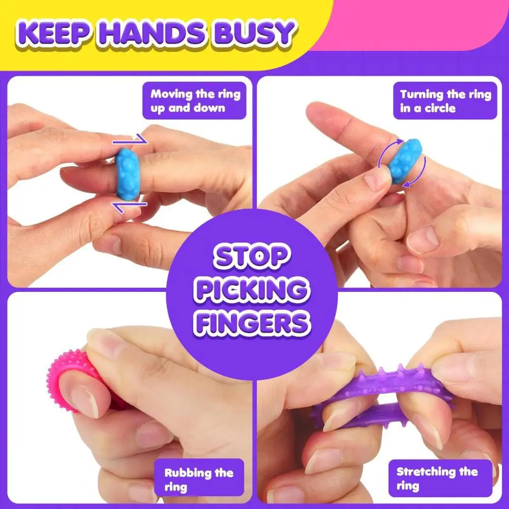 ring-fidget-toy-12pcs-silicone-ring-set-stress-relief-fidget-toys-for-kids-teens-adults-textured-circles-portable-travel-kit