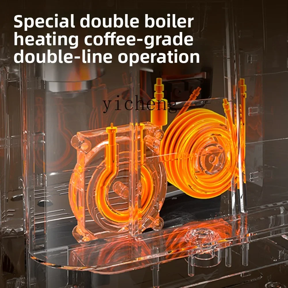 22CChot and cold double extraction double boiler coffee machine household grinding machine