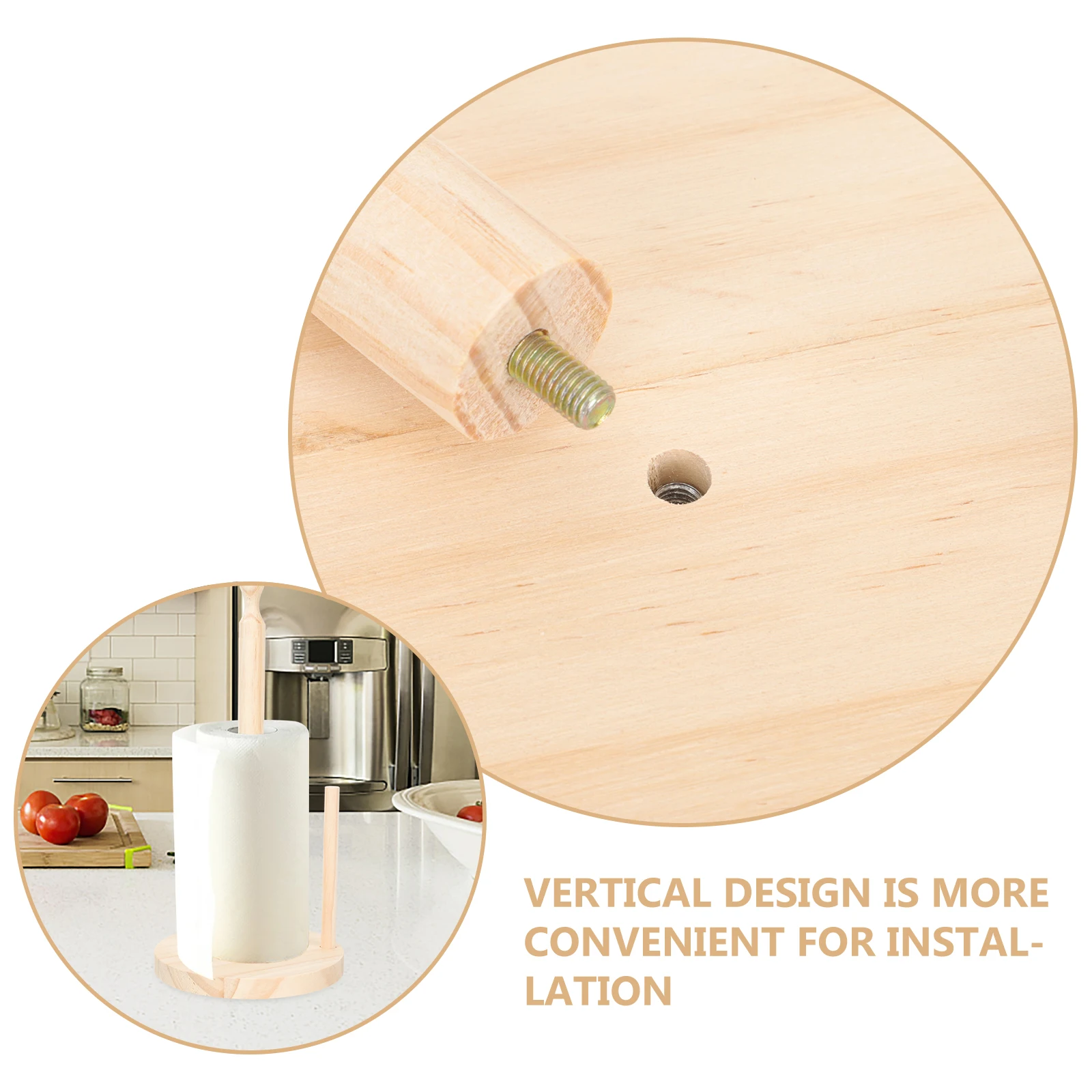 

Vertical Roll Holder Paper Towel Kitchen Towels for Office Stand Holders Countertop Wooden Tissue Restaurant