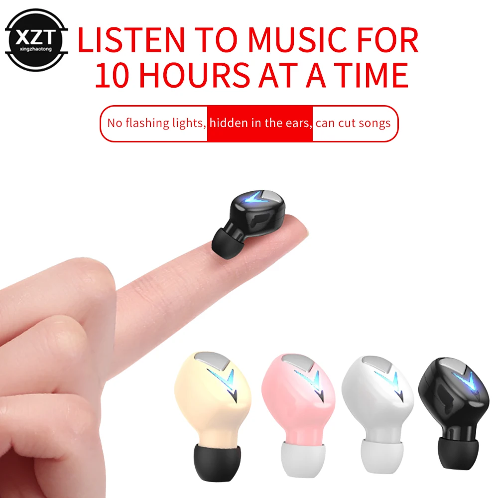 2022 Mini Invisible Bluetooth 5.0 Headphone TWS Wireless Sports Earphone Handsfree Single Headset Microphone For Smartphone