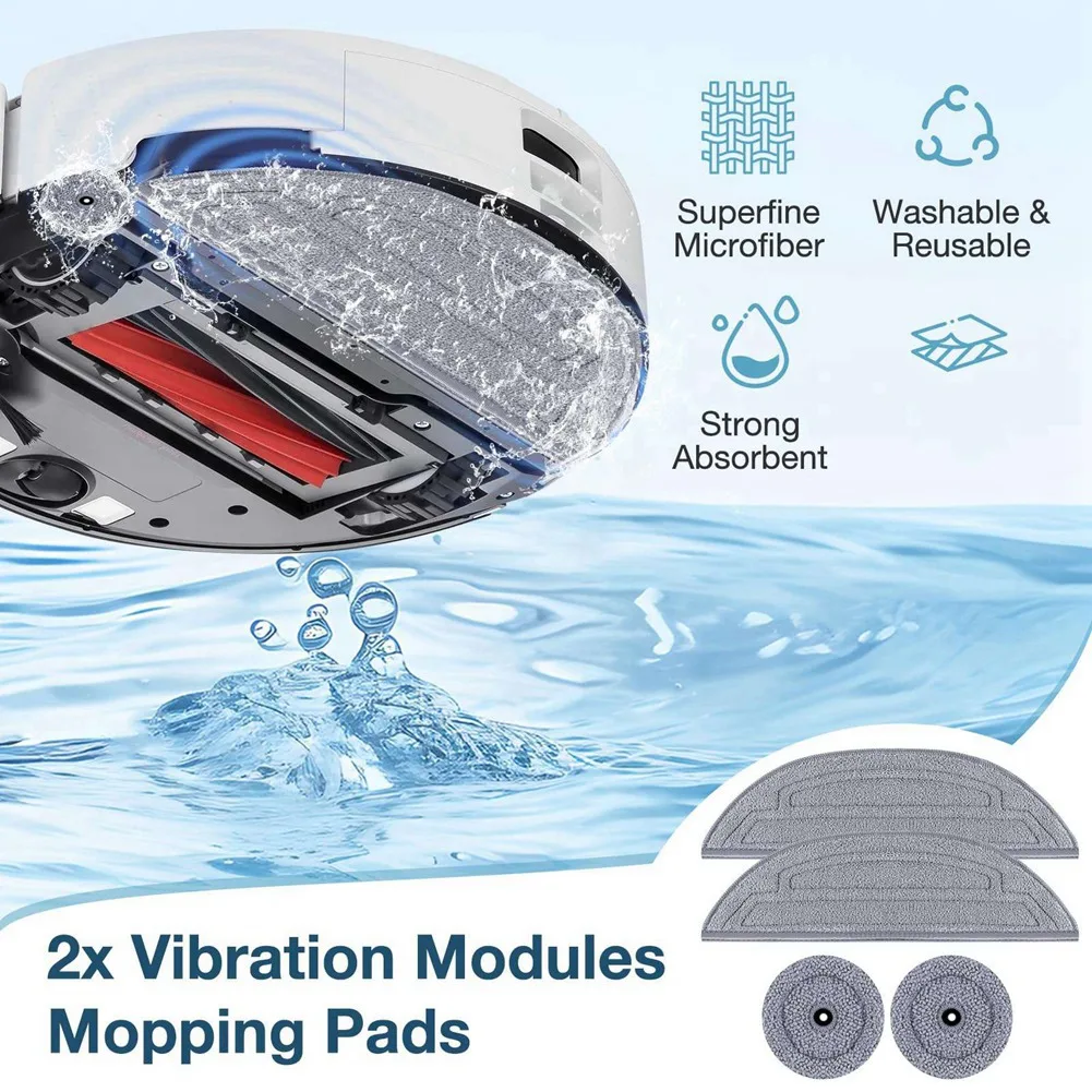 PZHI-16-Pack Replacement Kit For Roborock S8 Maxv Ultra Robot Vacuum Cleaner: Brush, Filter, Mop Pad, Dust Bag