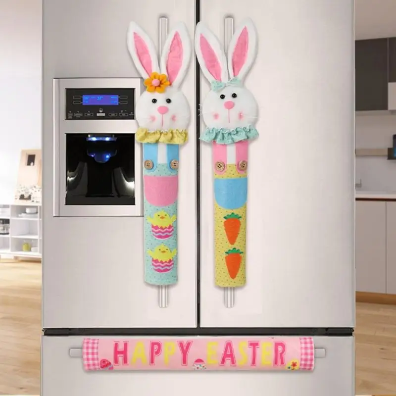 Easter Rabbit Design Refrigerator Handle Cover for Kitchen Fridge Decoration 