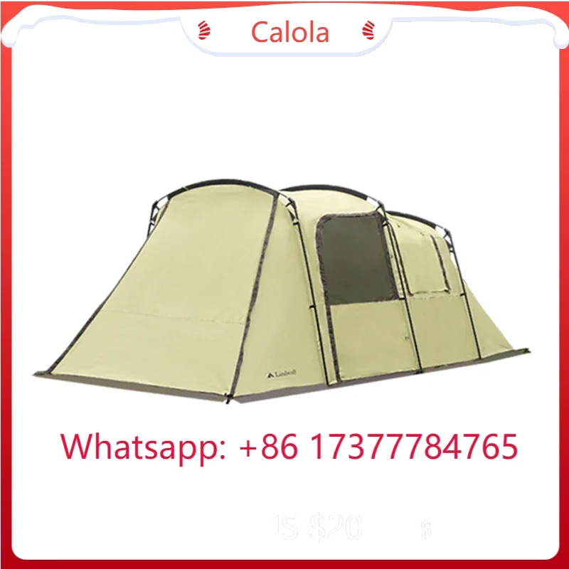Large Space Tunnel Camping Tent 4-8 Persons 1 Hall 1 Bedroom Anti-Storm Sunscreen Family Car Travel Tent