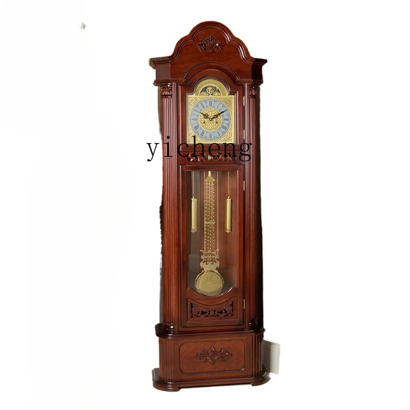 

ZC the Grandfather Clock Solid Wood Vertical Pendulum Clock Retro Simple New Chinese Style Living Room Clock