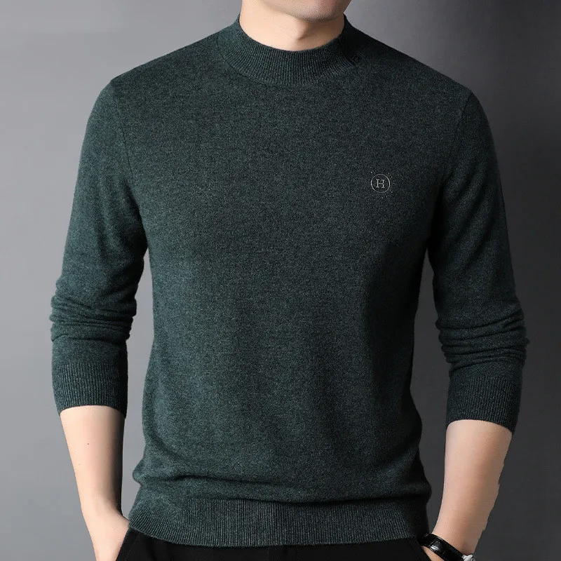 

Pure Wool Mens Clothing Sweater Autumn and Winter The New Korean Version Round Neck Keep Warm