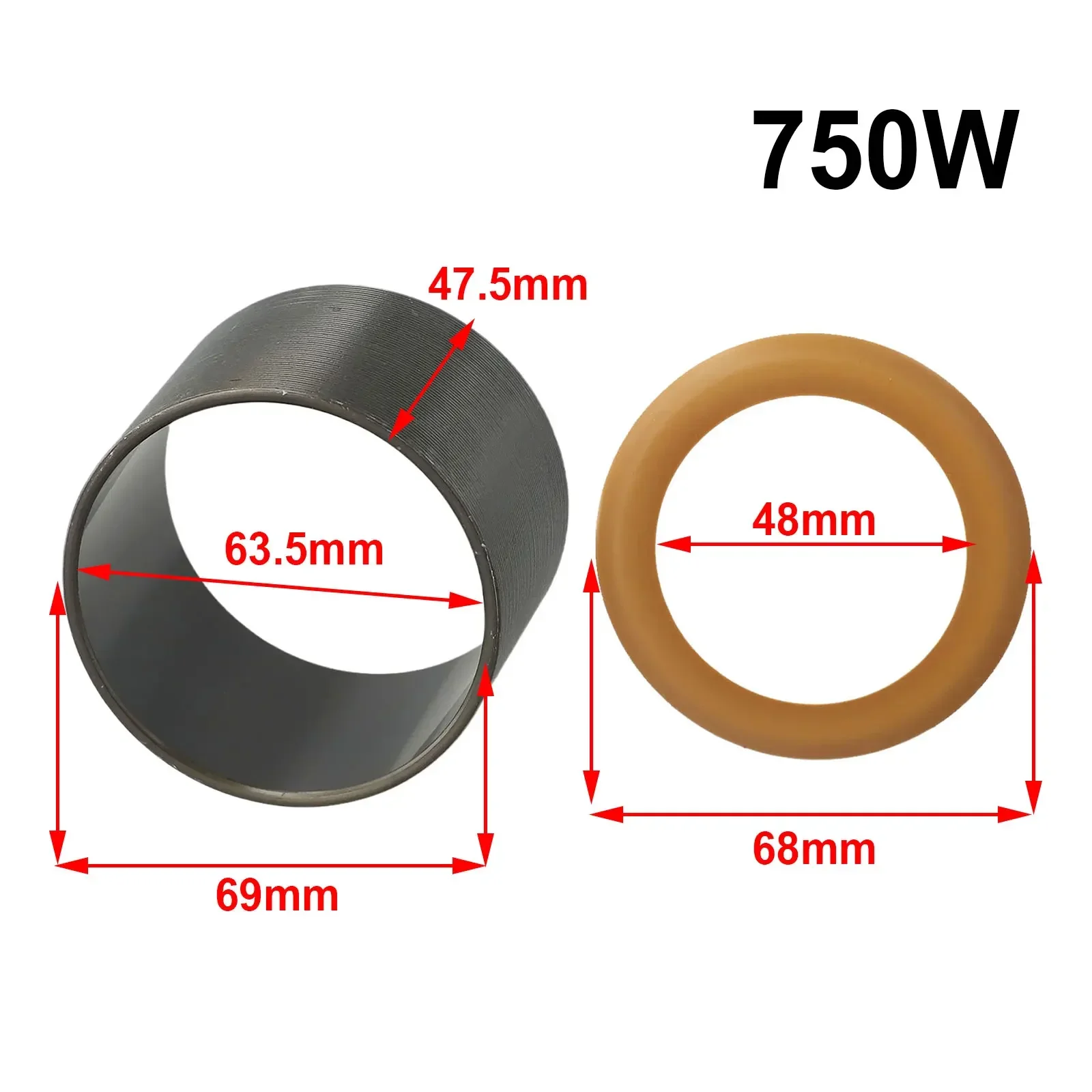 2Pcs Air Compressor Cylinder Sleeve Piston Cylinder Ring For 550W /750W/1100W/1500W Air Compressor Vacuum Pump Parts