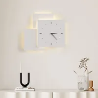 LED Clock Wall Lamp Bedroom Bedside Modern Creative Cloud Shape Living Room Background Wall Sconces Home Decor Lighting Fixture