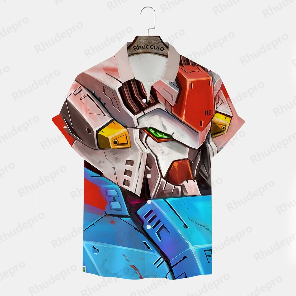 Men\'s Clothes Summer Tops 2024 shirt Children\'s Gundam Model Cosplay 5XL Gift Clothing Summer Streetwear Hip Hop Trend