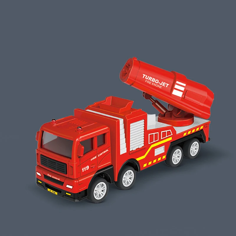 Diecast Feuerwehrauto Modell Simulation Zurückziehen Leiter Feuer Kampf Spielzeug Rettungs Auto Trägheit Feuer Spielzeug Kinder Feuerwehrmann Lkw – Detail 4