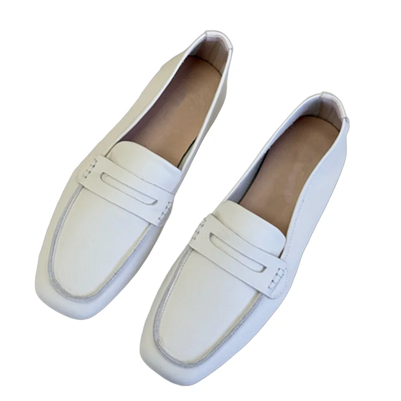 

Withered Summer British Fashion Office Ladies Retro Mokashin Genuine Leather Flat Shoes Casual Loafers Shoes Women
