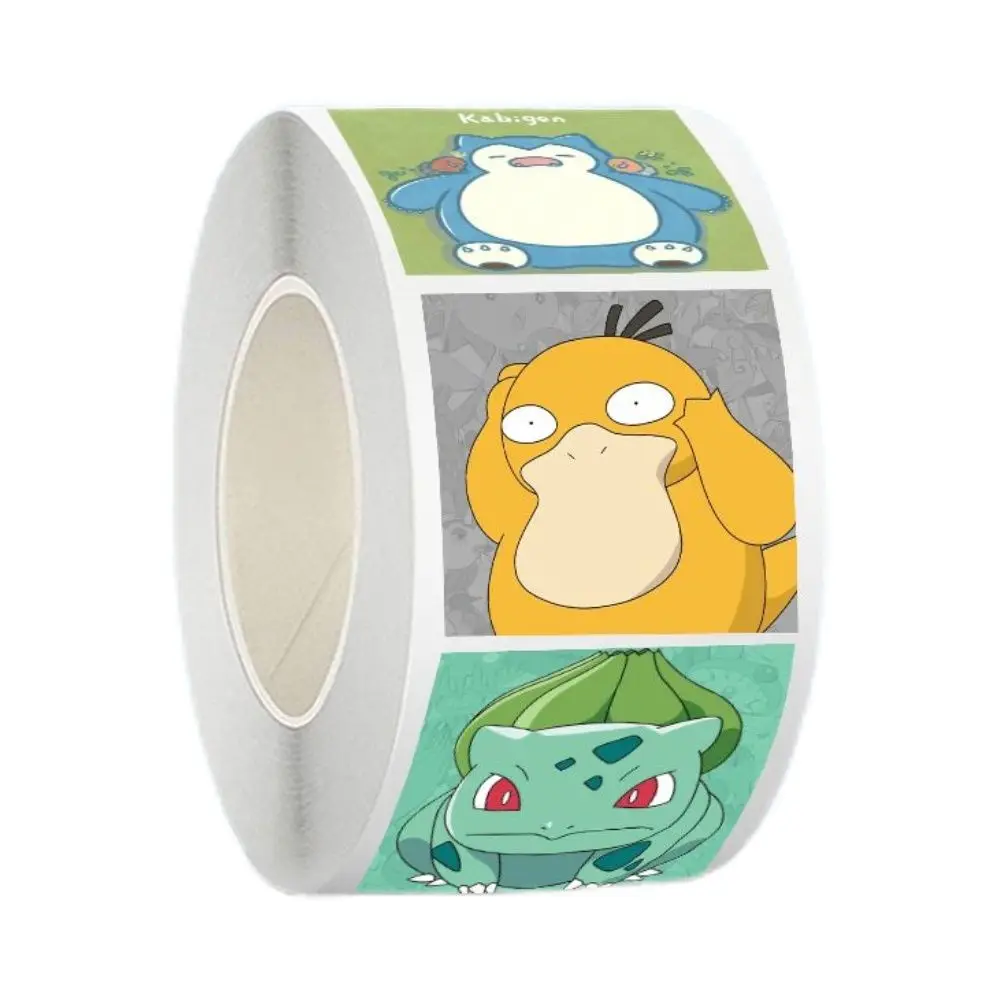 500PCS Pokémon Emoji Sticker Roll - Cute, High-Quality Decorative Stickers for Journals and Sealing