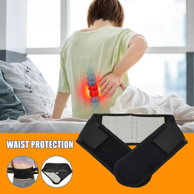 Lower Back Support Belt Lumbar Belt With Heating For Immediate Relief Back Brace With Heating Feature Elastic Waist Strap