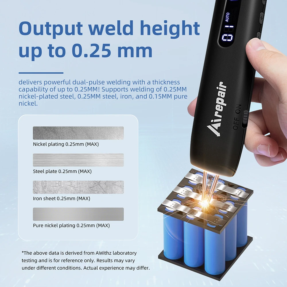 Portable Handheld Battery Spot Welder, 12-Speed and 9-LED Adjustable 18650 Lithium-Ion Battery Spot Welder Kit