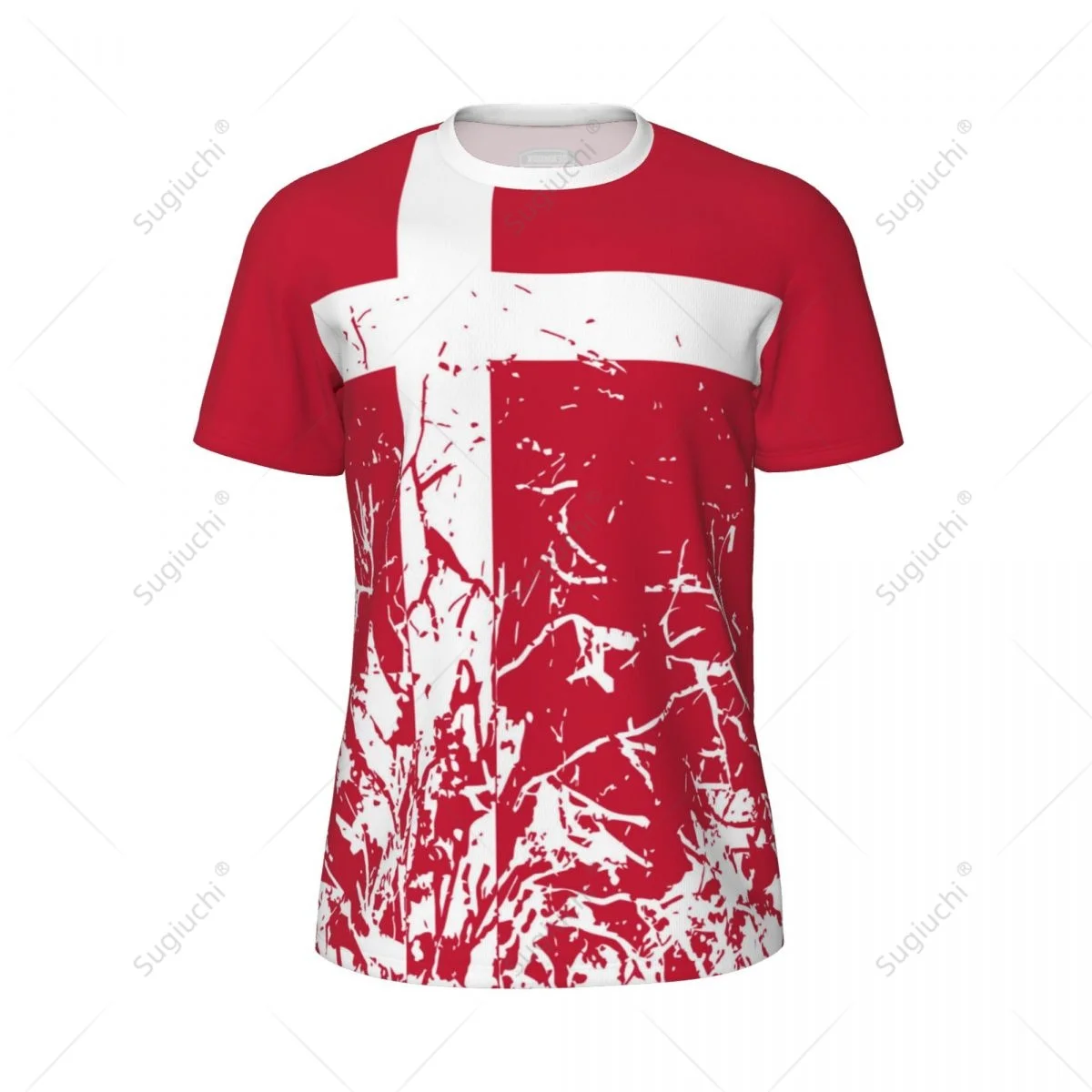 Exclusive design Denmark Flag Flag Grain 3D Printed Men For Running Bike Soccer Tennis Fitness Sports tshirt Mesh Short T-shirt