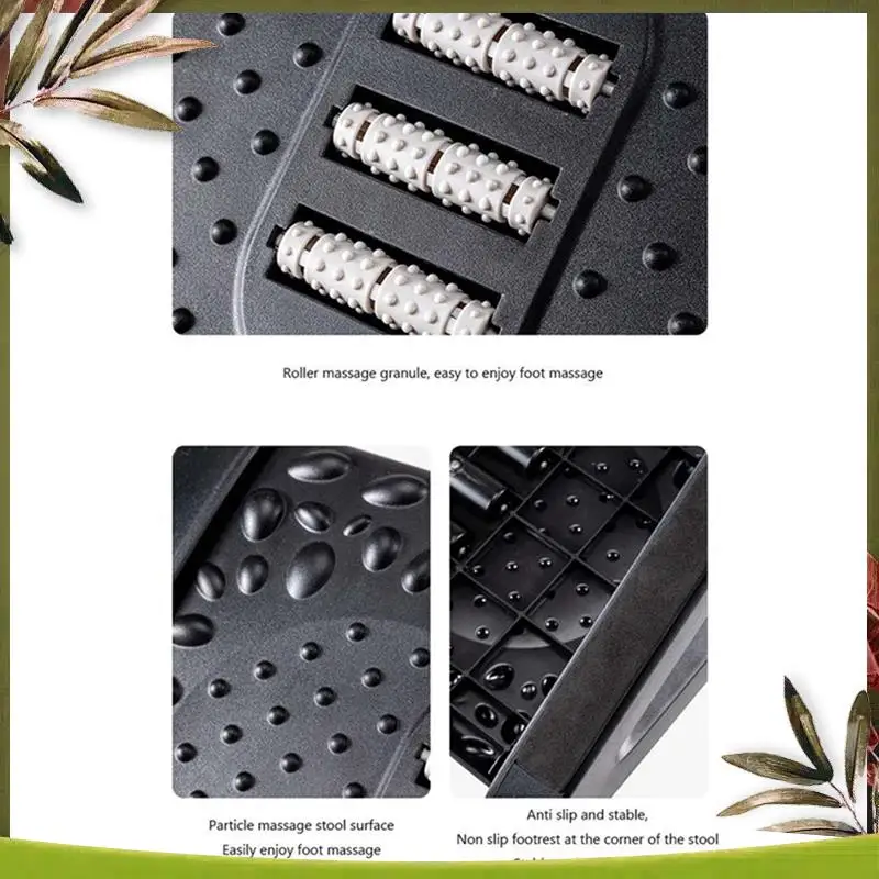 

Reliable-Foot Rest Stool Adjustable Foot Stepping Platform With Rollers Foot Resting Stool Comfortable Massage Pad For Gaming