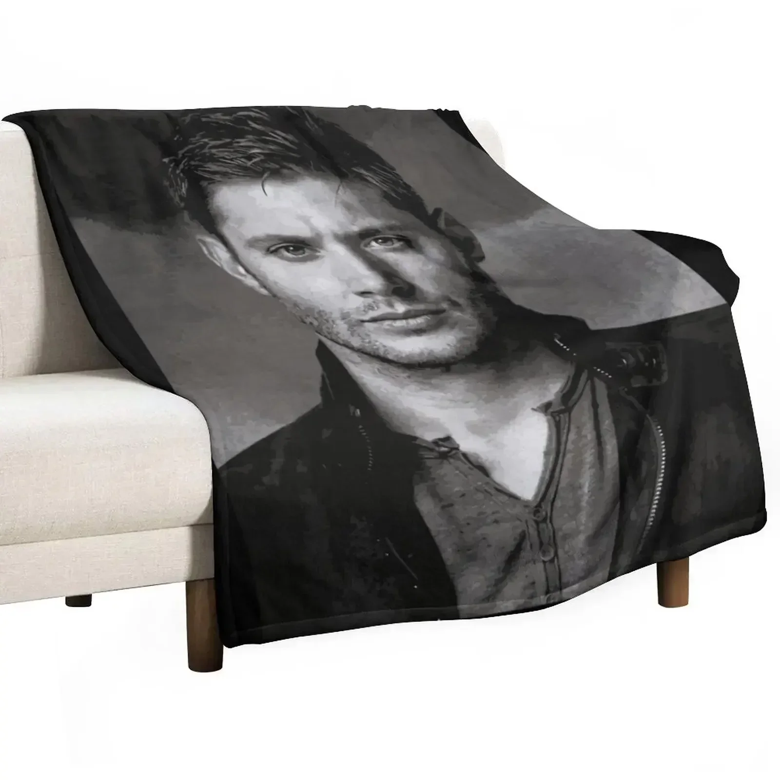 

portrait of dean winchester Throw Blanket Bed covers Thermal Warm Blankets