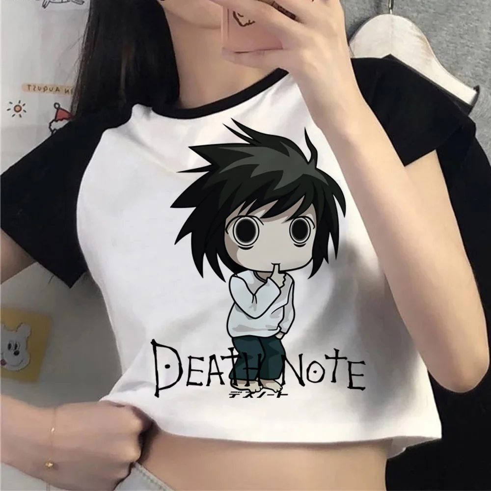 Death Note cropped top women cheap manga gothic japanese t-shirt graphic baddie gothic harajuku
