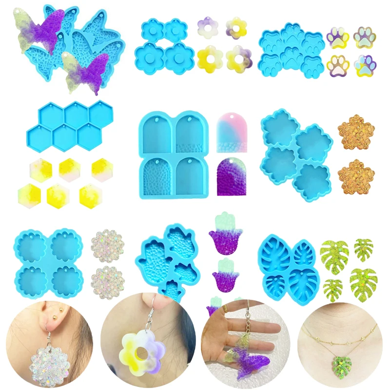 

Earring Resin Molds Butterfly Flower Shape Jewelry Epoxy Resin Silicone Mold for Necklace, Earrings, Keychain Pendant DIY Crafts