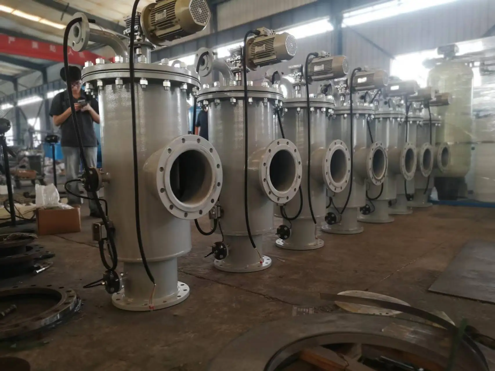 Fish Ponds Filter System with PLC and Motor for Fish Farming Automatic Backwash CE Certified 1 Year Warranty