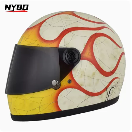 

Professional Retro Personality Motocross Helmet Painted Pattern Pedal Bicycle Riding Helmet Pure Hand-painted Helmet Cascos Para