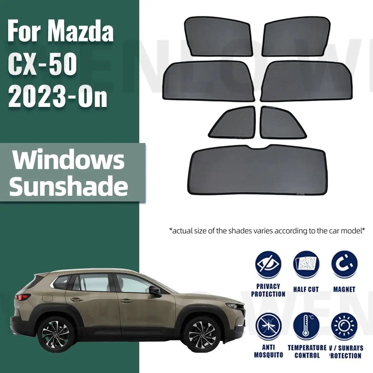 

For Mazda CX-50 CX50 2023 2024 CX 50 Car Sunshade Shield Front Windshield Curtain Rear Side Baby Window Sun Shade Visor