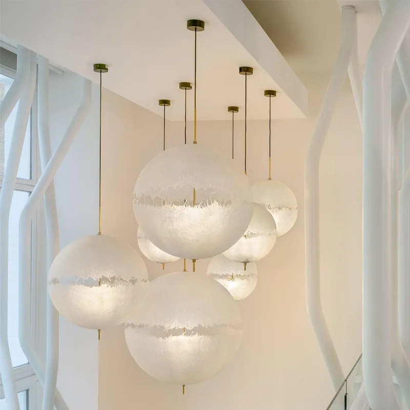

Personalized restaurant art modern minimalist living room bedroom bar designer creative Nordic moon ball chandelier