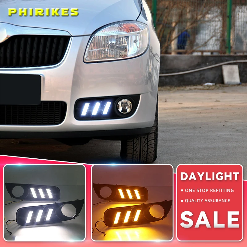 

For Skoda Superb 2008-2011,Super Brightness Waterproof ABS Car DRL 12V LED Daytime Running Light With Fog Lamp Cover