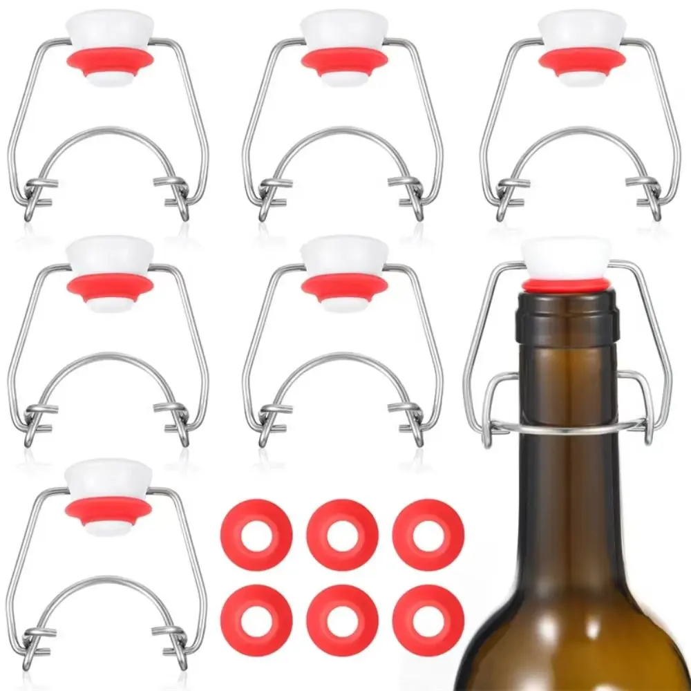 Tampa de garrafa de plástico portátil, tampa seladora, rolhas de vinho, cerveja Flip Top, tampa de balanço, barra ferramenta, casa, 8pcs
