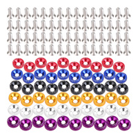M6 Anodized Aluminum Fender Screw Washers Bolts for Automobile Fender Headlight Bumper Car Modified Fasteners Aluminum