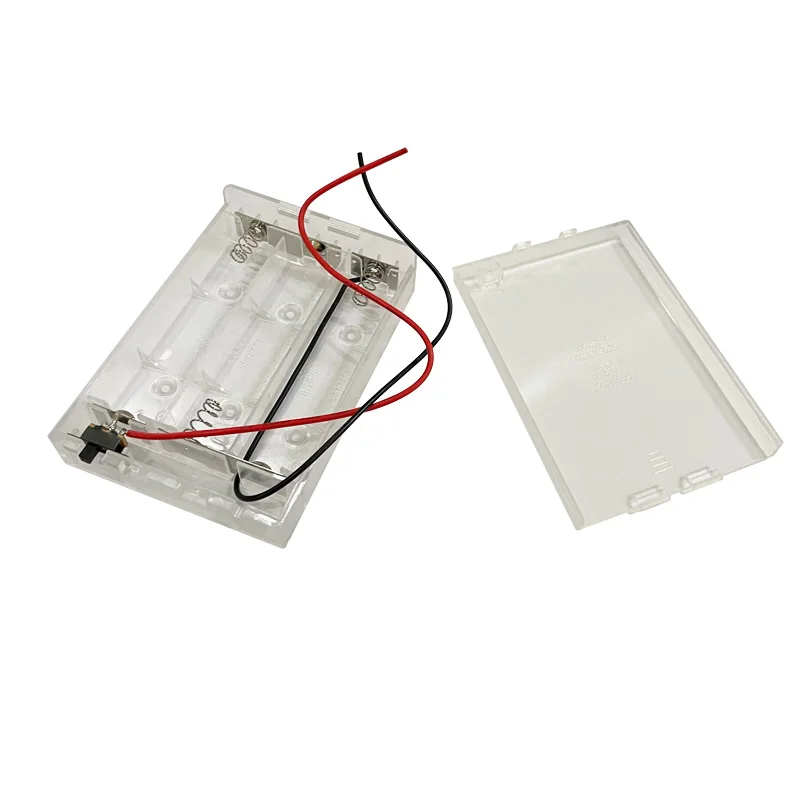 Caja de almacenamiento para banco de energía, contenedor de 3 ranuras con cable de plomo, 3X 18650/21700, 18650/21700