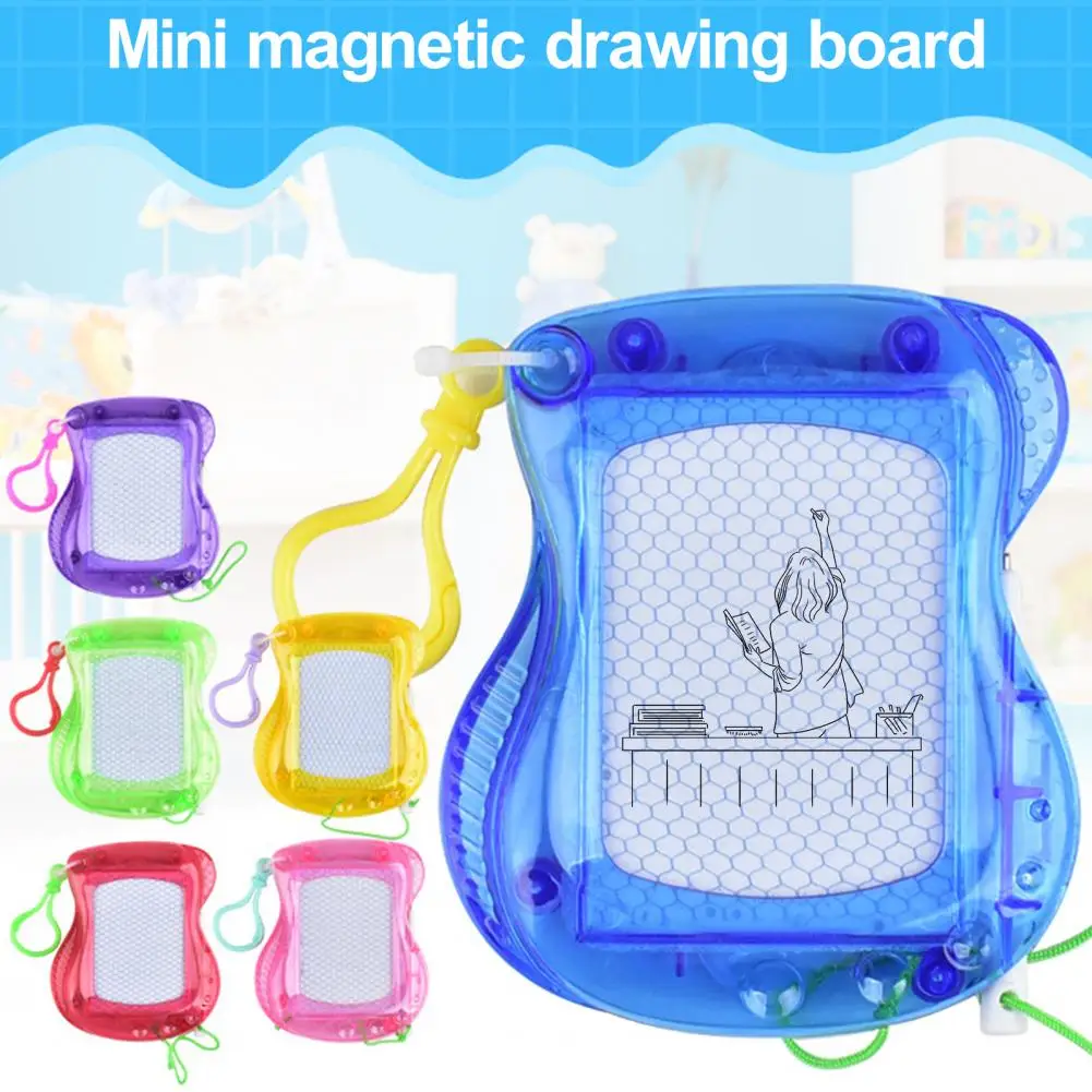 Kids Drawing Board Portable Mini Magnetic Drawing Board with Carabiner Erasable Doodle Sketch Pad for Kids Schoolbag Hanging