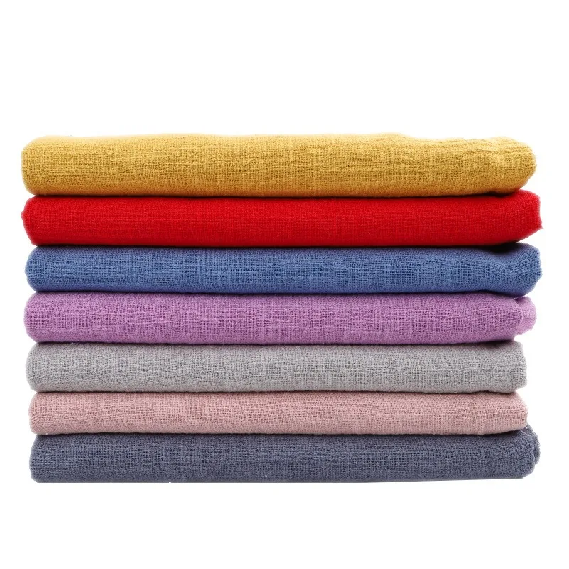 Linen Cotton Crepe Gauze Fabric,Lightweight Breathable Soft Cloth Skin-friendly Material for Dress Blouse Skirt DIY Sewing Craft